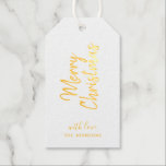 Personalised Merry Christmas gold foil Gift tags<br><div class="desc">Simple & elegant personalised Merry Christmas gold foil gift tags</div>