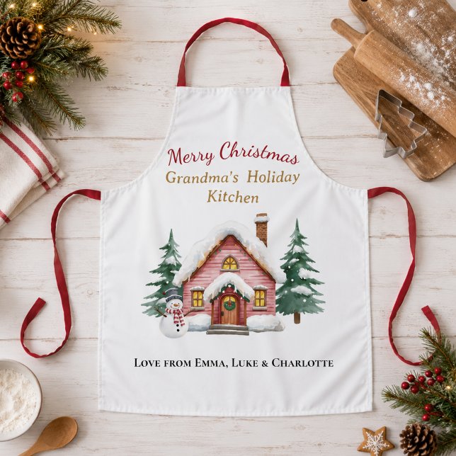 Personalised Merry Christmas Grandma Apron (Creator Uploaded)