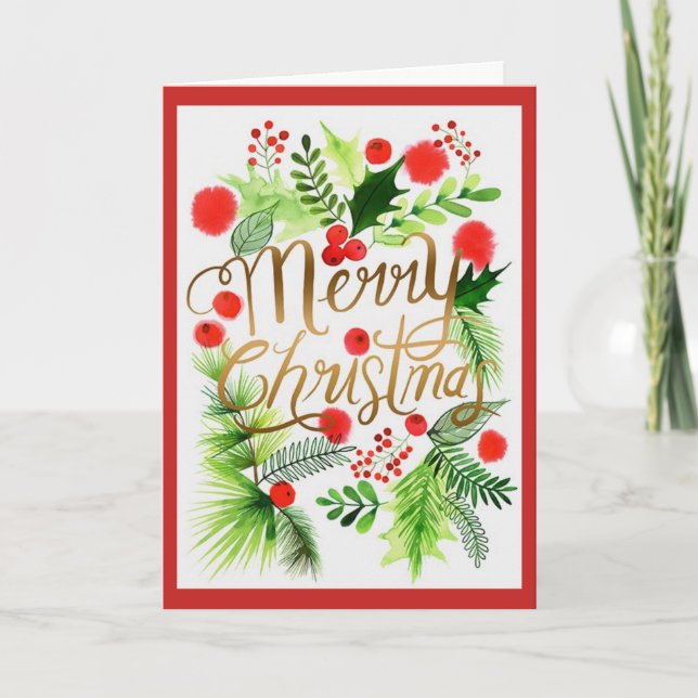 Personalised Merry Christmas Greeting Card (Front)