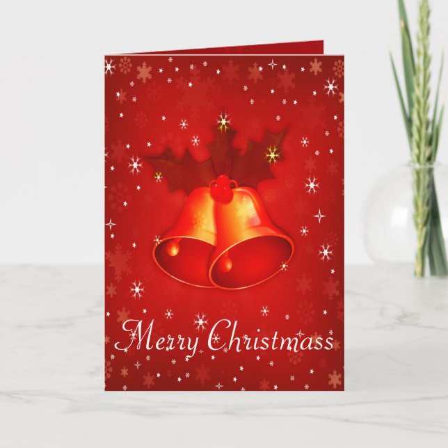 Personalised Merry Christmas Greetings and Photo Holiday Card (Front)