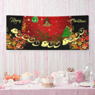 Personalised Merry Christmas Happy New Year Cute Banner