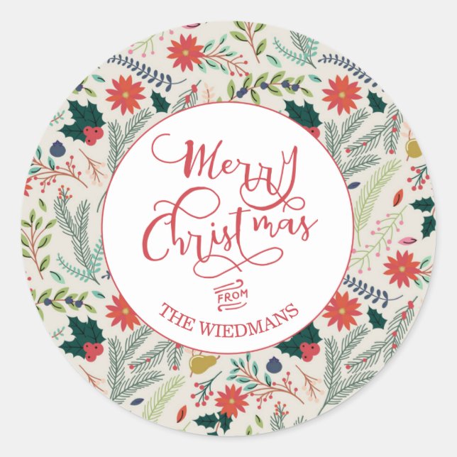 Personalised Merry Christmas Holiday Stickers (Front)