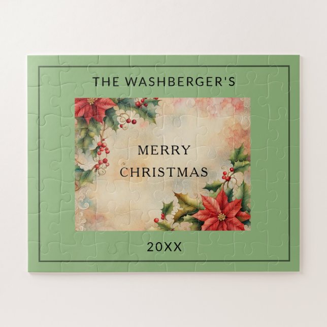 Personalised Merry Christmas Jigsaw Puzzle (Horizontal)