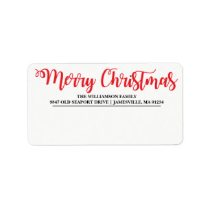 Personalised Merry Christmas Mailing Labels