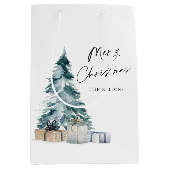 Personalised Merry Christmas Medium Gift Bag (Front)