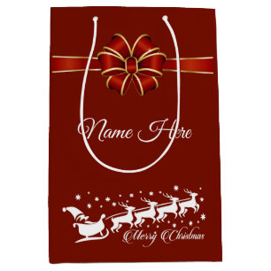 Personalised Merry Christmas Medium Gift Bag