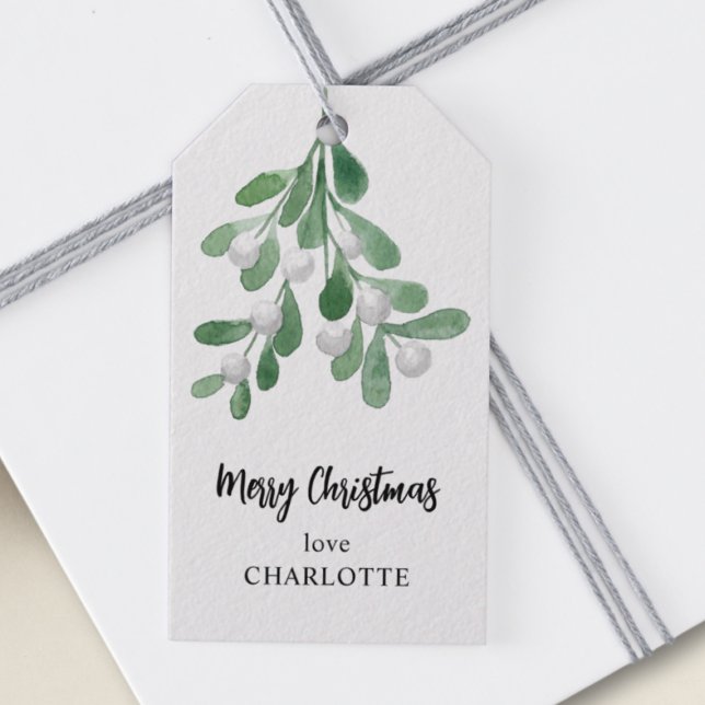 Personalised Merry Christmas Mistletoe Gift Tags (Creator Uploaded)