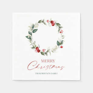 Personalised Merry Christmas Paper Napkins
