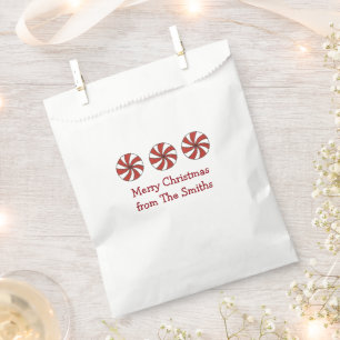 Personalised Merry Christmas Peppermint Mint Candy Favour Bags
