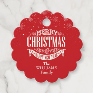 Personalised Merry Christmas Photo Favour Tags