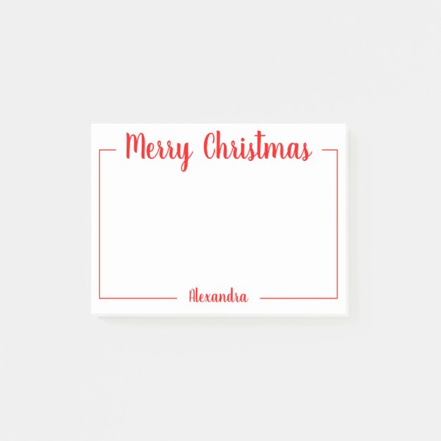Personalised Merry Christmas Post-it Notes (Front)