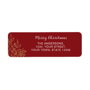 Personalised Merry Christmas Red Return Address