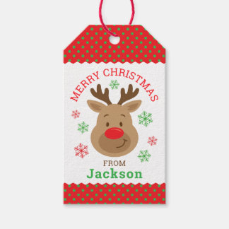 Personalised Merry Christmas Reindeer Gift Tag