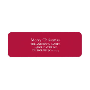 Personalised Merry Christmas Return Address Label