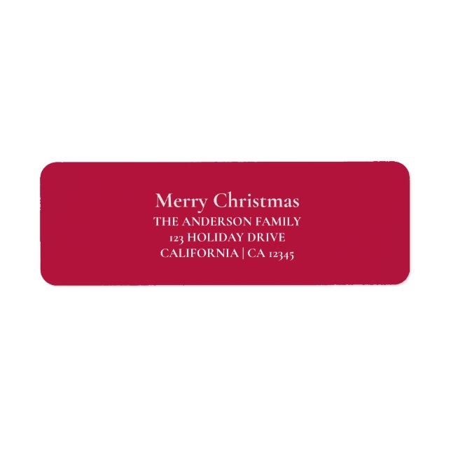 Personalised Merry Christmas Return Address Label (Front)
