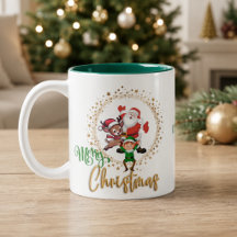 Personalised Merry Christmas Santa and Elves
