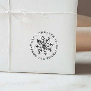 Personalised Merry Christmas Snowflake Self-inking Stamp