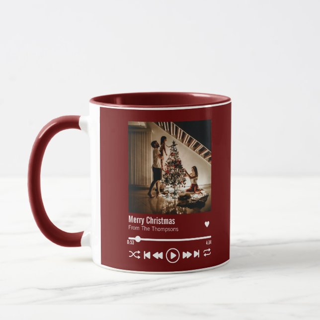 Personalised Merry Christmas Song Playlist Mug (Left)