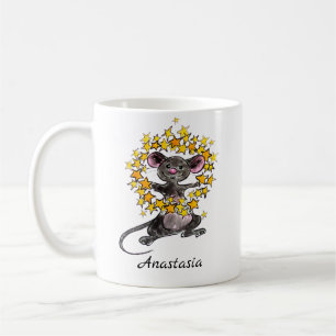 Personalised Merry Christmas Star Mouse Coffee Mug