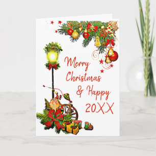 Personalised Merry Christmas Street Light Card