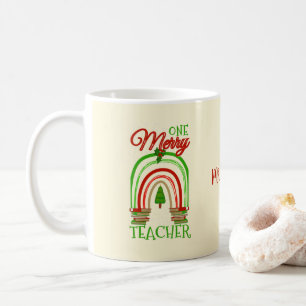 Personalised Merry Christmas Teacher Christmas Coffee Mug