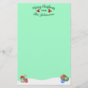Personalised Merry Christmas Theme Stationery
