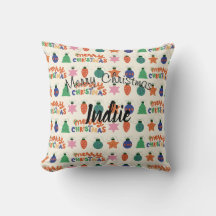 Personalised Merry Christmas Throw Pillow