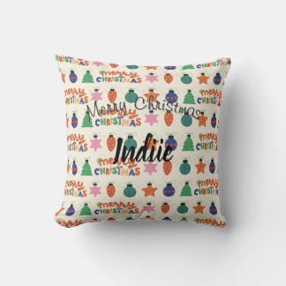 Personalised Merry Christmas Throw Pillow