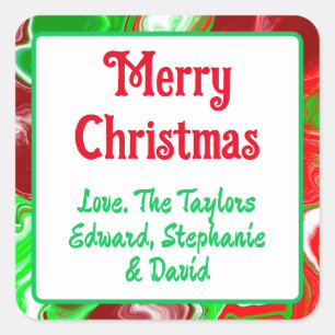 Personalised Merry Christmas To You   Square Sticker
