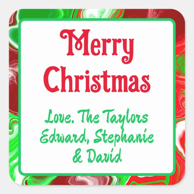 Personalised Merry Christmas To You   Square Sticker (Front)
