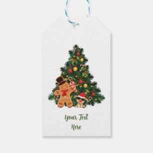 Personalised Merry Christmas Tree and Ornaments  Gift Tags