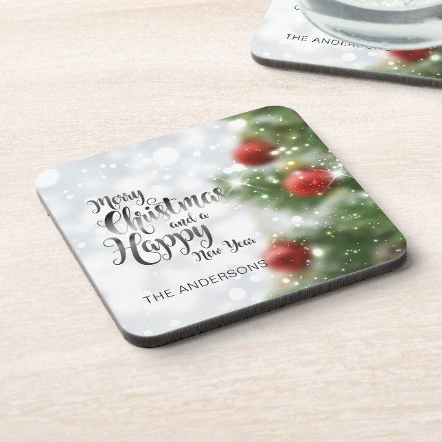 Personalised Merry Christmas Tree | Coaster (Left Side)