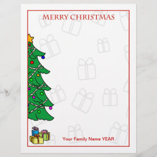 Personalised Merry Christmas Tree Letterhead