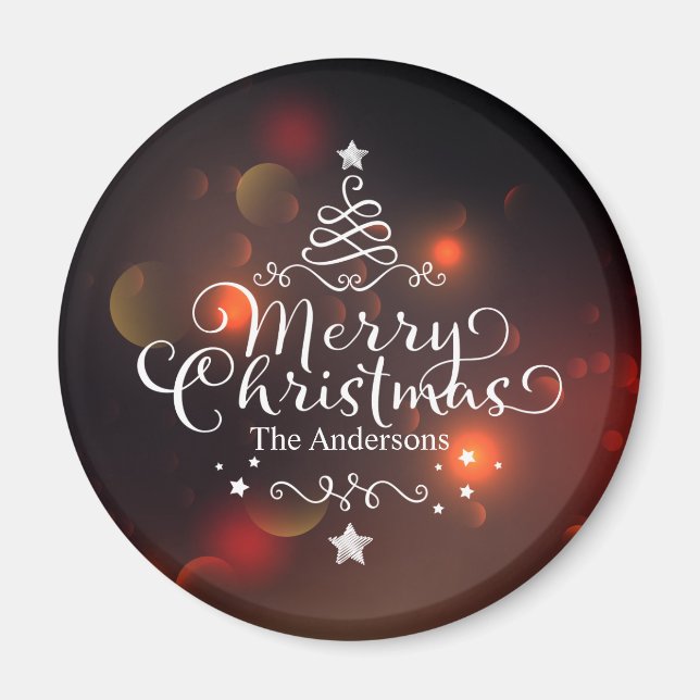 Personalised Merry Christmas Tree | Magnet (Front)