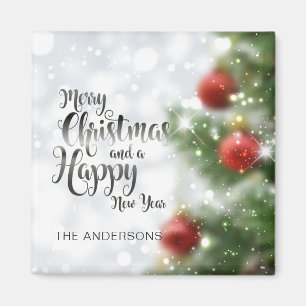Personalised Merry Christmas Tree   Magnet