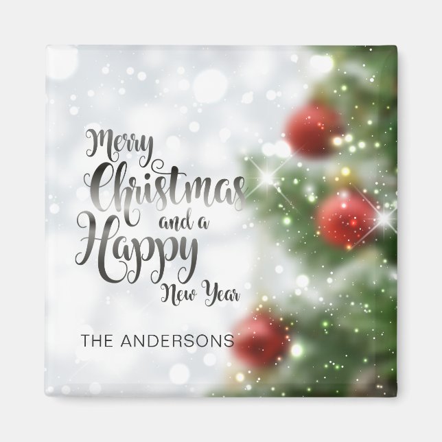 Personalised Merry Christmas Tree | Magnet (Front)