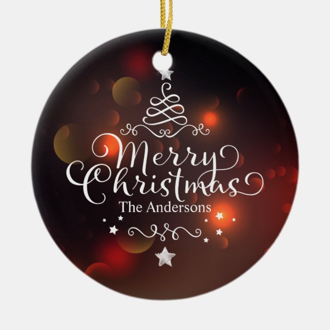 Personalised Merry Christmas Tree | Ornament (Front)