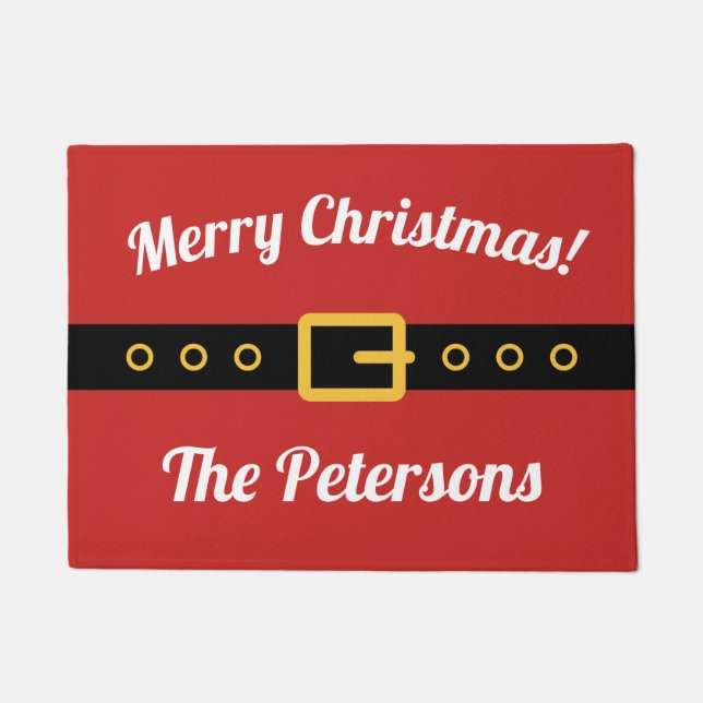 Personalised Merry Christmas welcome door mat (Front)