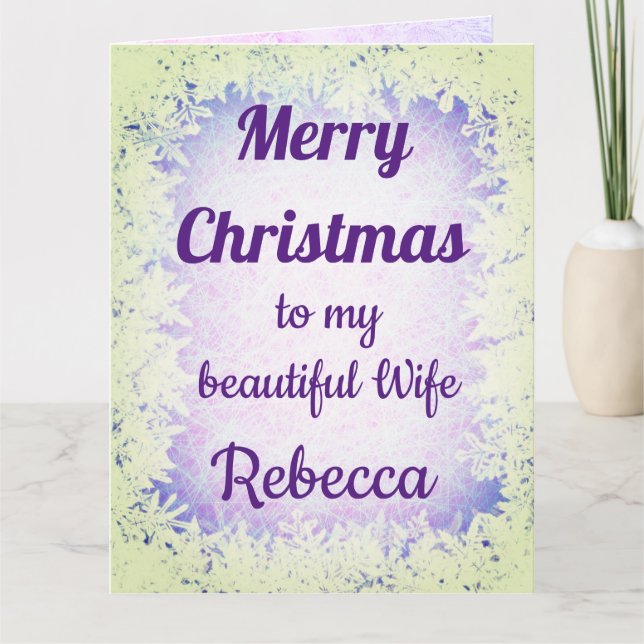 Personalised Merry Christmas Wife Card (Front)
