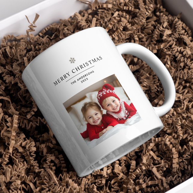 "Personalised Merry Christmas with Photo & Name Coffee Mug (Creator Uploaded)
