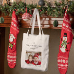 "Personalised Merry Christmas  with Photo & Name Tote Bag<br><div class="desc">"Celebrate the holiday season with this Personalised Merry Christmas Tote Bag, featuring space for a custom photo and name. This stylish and practical tote makes a wonderful Christmas gift for family, friends, or anyone special. Whether for carrying holiday shopping, gifts, or everyday items, this tote adds a personal touch to...</div>