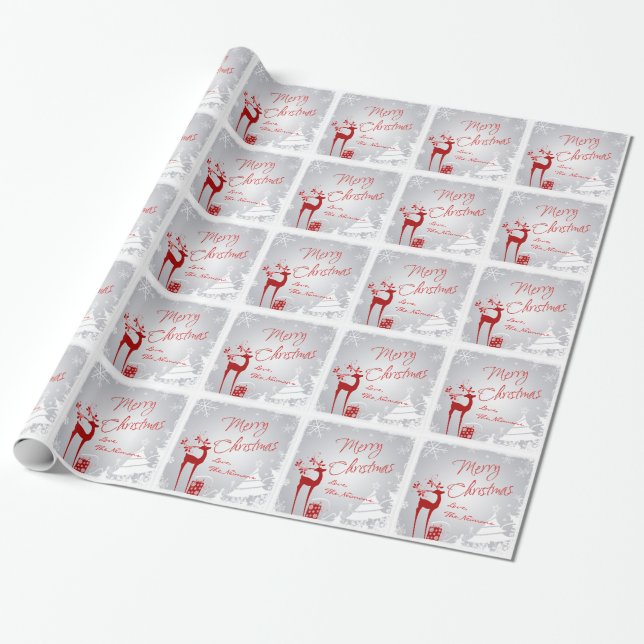 Personalised Merry Christmas Wrapping Paper (Unrolled)