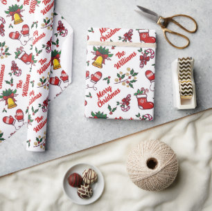 Personalised Merry Christmas Wrapping Paper — Cust