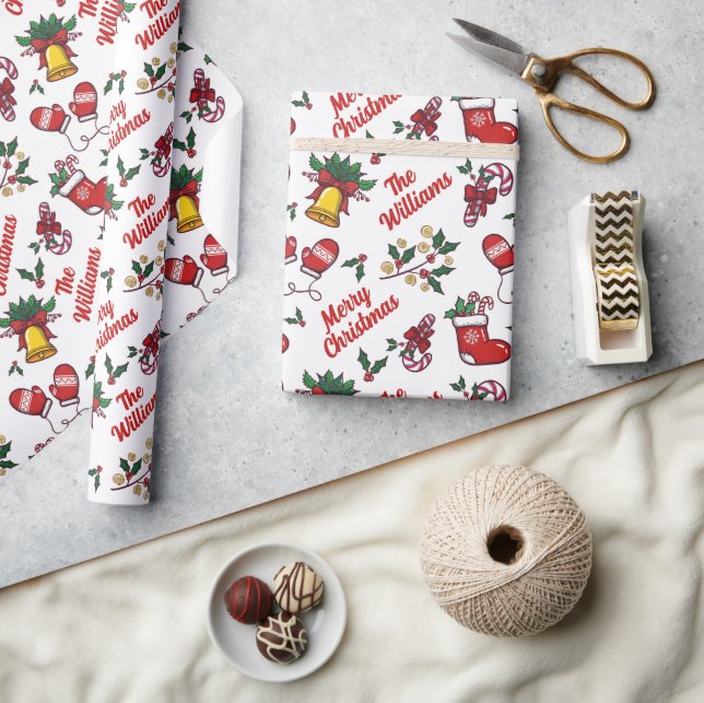 Personalised Merry Christmas Wrapping Paper — Cust (Crafts)