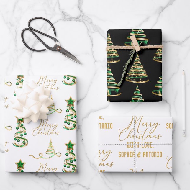 Personalised Merry Christmas Wrapping paper Sheets (Front)