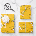 Personalised Merry Christmas Yellow Monogram Wrapping Paper Sheet<br><div class="desc">A personalised "Merry Christmas" monogram design with a Xmas yellow background colour. An ideal festive custom design for the holiday season. Customise the monogram and make it your own!</div>