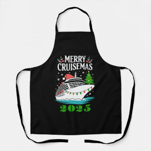 Personalised Merry Cruisemas Cruise Ship Family Apron