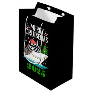 Personalised Merry Cruisemas Cruise Ship Family  Medium Gift Bag