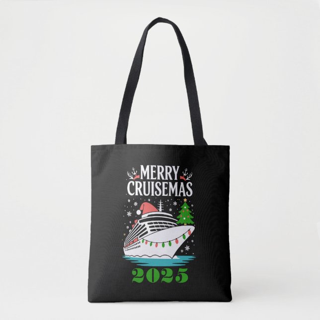 Personalised Merry Cruisemas Cruise Ship Family  Tote Bag (Front)