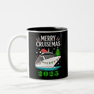 Personalised Merry Cruisemas Cruise Ship Family  Two-Tone Coffee Mug